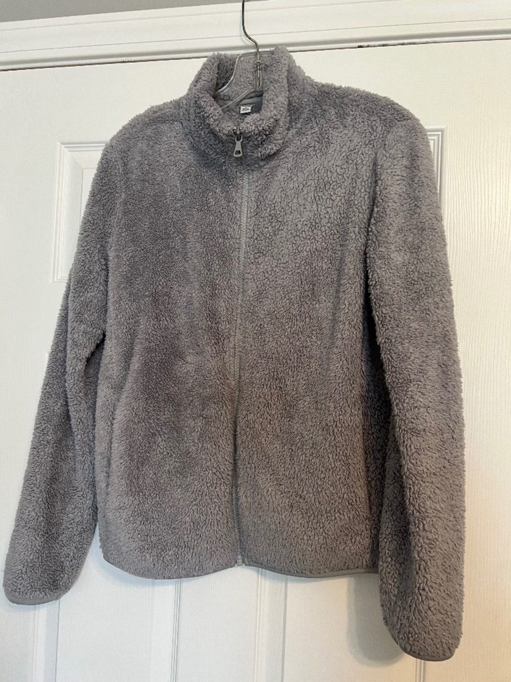 Gray Fuzzy Uniqlo Jacket
